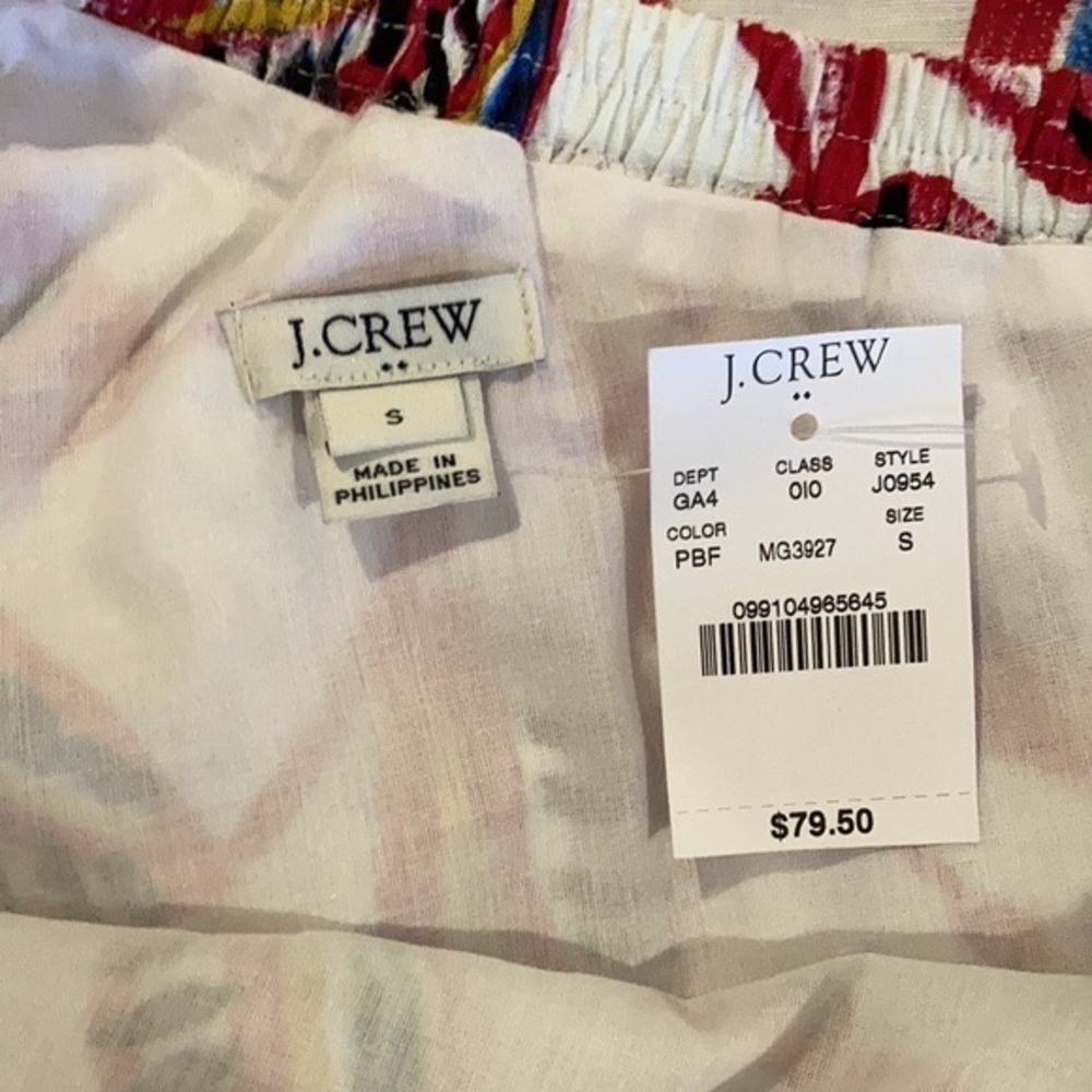 NWT J. Crew One shoulder ruffle palm dress Sz Sm​ - Picture 6 of 8